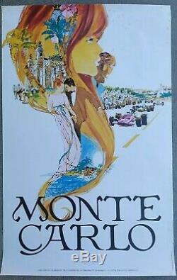 2 Old Posters / Original Posters Monte Carlo Travel France French Riviera Sncf