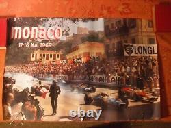 2 Original Posters Monaco Formula 1 Grand Prix 1969(40x60 Cm) 1972(48x66cm)