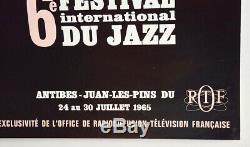 6th International Festival Of Jazz Antibes 1965 Original Poster 60's Poster