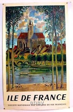 A. Hambourg Original Poster for Railway- Ile De France 1958