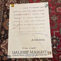ARAKAWA Original Poster Exhibition Galerie MAEGHT 1977 Perfect