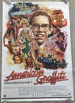 American Graffiti 1973 George Lucas Dreyfuss Rare Poster Original Poster