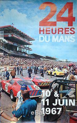 Andre Delourmel Original Auto Shows 24 Hours Of Le Mans 1967 Vintage Poster