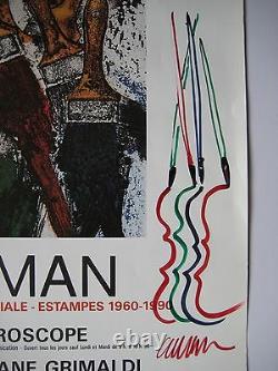 Arman Drawing With Felt Signed On Poster Handsigned Drawing On Poster Nice