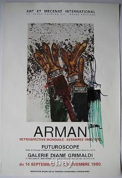 Arman Drawing With Felt Signed On Poster Handsigned Drawing On Poster Nice