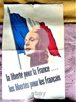 Authentic Poster Ww2 / Original Poster / The French In England 49 X 74