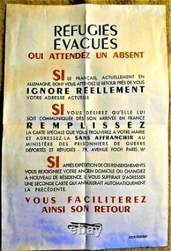 Authentic Ww2 Poster / Original Poster / Return Of The Camps / 55 X 37 CM