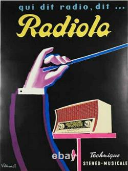 Bernard Villemot. Original Radiola Poster. Original Vintage Poster