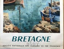 Ceria Poster Original 1953 Brittany Sncf Railways French Poster