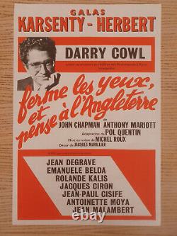 Darry Cowl Original Show Poster 'Close Your Eyes and Think' - 1980