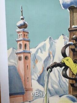 Displays Original Post 1955 Pontresina Swiss Engadin Ski Schweiz Switzerland