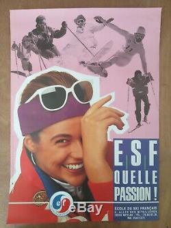 Esf Ski School: 6 French Original Posters / Skiing Vintage Posters