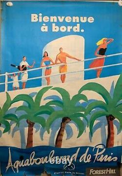 Former Aquaboulevard Poster By Paris Original Vintage Poster 118x168