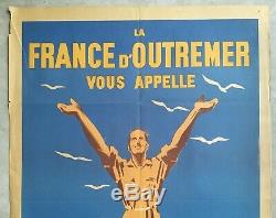 France Overseas Colonial Troops Displays Old / Original 1946 Poster