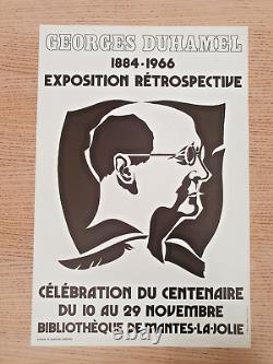 Georges Duhamel Original Exhibition Poster Centennial 1984