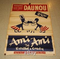 Great Shows Theater Daunou Paris Vintage Original Poster 148 X 100 CM