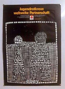 HEINZ-JÜRGEN KRISTAHN RED CROSS ORIGINAL POSTER - RARE Ca1970