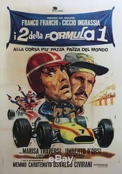 I 2 Della Formula 1 Original Italian Poster Entoilée (osvaldo Civirani)