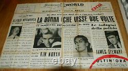 James Stewart Kim Novak Vertigo 1958 Italian Poster Affiche Original