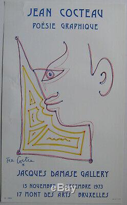 Jean Cocteau In 1973 Lithographic Poster Signed Signed Lithographic Post