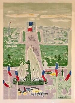 Jules Cavailles Original Poster 1957 Sncf City Paris Idf French Poster