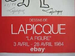 Lapicque Charles Poster Lithography Signed Crayon Handsigned Lithograph Poster