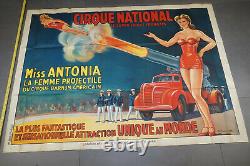 Large Original Poster 118 X 160 CM Circus National, Vintage Circus Poster