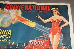 Large Original Poster 118 X 160 CM Circus National, Vintage Circus Poster