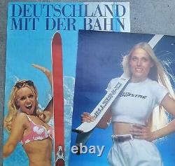 Lot Of 12 Old Posters/original Travel Posters Ski/pin Up Winter Sports
