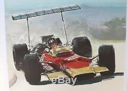 Old Original Poster Graham Hill Lotus 49 1969 Stp Oil Formula One F1 Thos