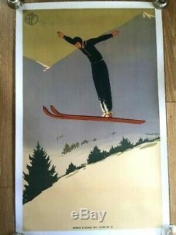 Old Shows Plm Ski Jump To Original Vintage Poster 1930 By Naurac