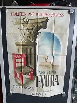 Original 1949 Poster Ancient Evora Ribeiro Portugal 70100 Vintage Poster