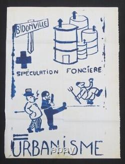 Original May 68 Poster: 'BIDONVILLE SPECULATION FONCIERE' (Land speculation Slum Poster)