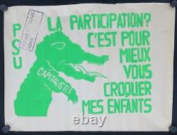 Original May 68 Poster: PSU PARTICIPATION Crocodile May Poster 751