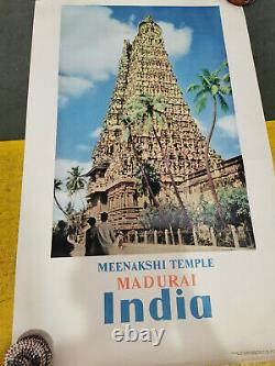Original Meenakshi Temple Tourism Poster. Madurai. India. 100x70cm