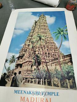 Original Meenakshi Temple Tourism Poster. Madurai. India. 100x70cm