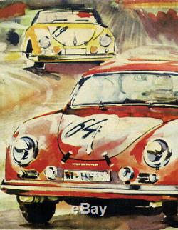 Original Porsche 356 1951-1952 Poster Post Faucet / Stuttgart Rare