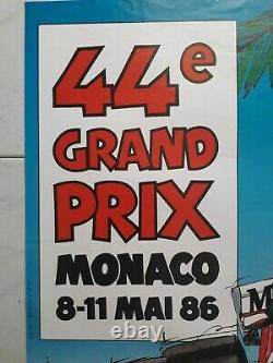 Original Poster 44th Monaco Grand Prix In May 1986 8-11 J. Grognet F1 Formula 1