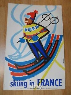 Original Poster Affiche Ancienne Ski Skiing In France Constantin 1960