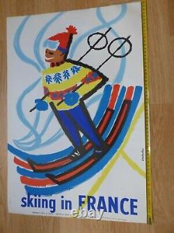 Original Poster Affiche Ancienne Ski Skiing In France Constantin 1960
