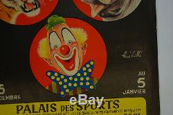 Original Poster Circus World Festival Rene Quail 1948 Antique Circus Posters