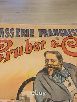 Original Poster Displays 1895 Bouisset Firmin Brasserie Francaise Melun Gruber