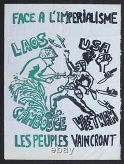 Original Poster FACING IMPERIALISM THE PEOPLES WILL TRIUMPH Vietnam poster 676
