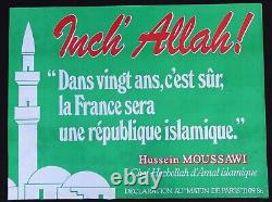 Original Poster INCH ALLAH FN National Front 1987 103x78cm poster 924