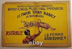 Original Poster Illusionist / Magic 1920 Fakir Vintage Poster Circus Circus