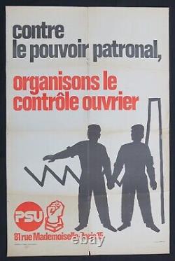 Original Poster May 1968 PSU Let's Organize Worker Power