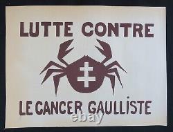 Original Poster May 68 Fight Against Cancer Gaulliste Poster 1968 142