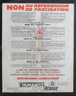 Original Poster May 68 L'humanite Rouge Marxiste No Au Referendum Poster 615