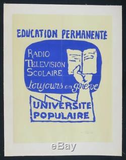 Original Poster May 68 Long Education Entoilée Post 1968 325