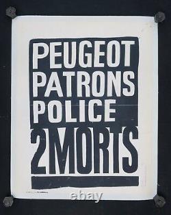 Original Poster May 68 Peugeot Patrons Police 2 Mort Poster May 1968 217